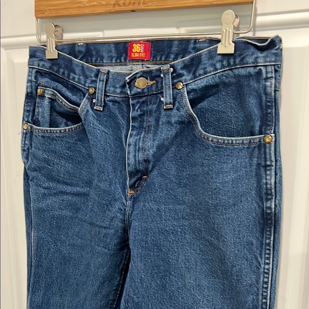 Classic wrangler Blue Denim Jeans size 33 - Picture 7 of 10